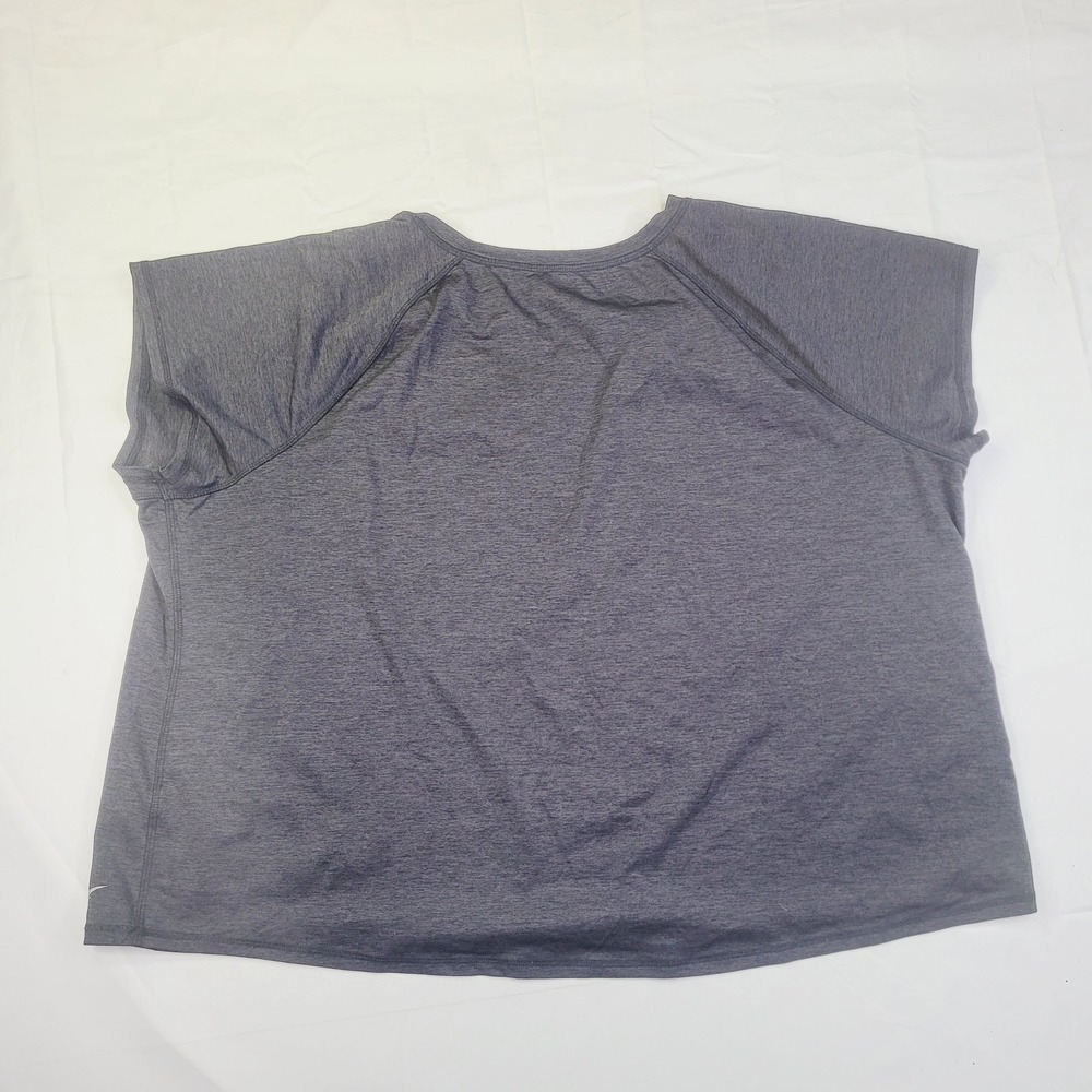 Everlast Women 3X V-Neck Activewear Top Gray Heather Short Sleeve Workout Shirt